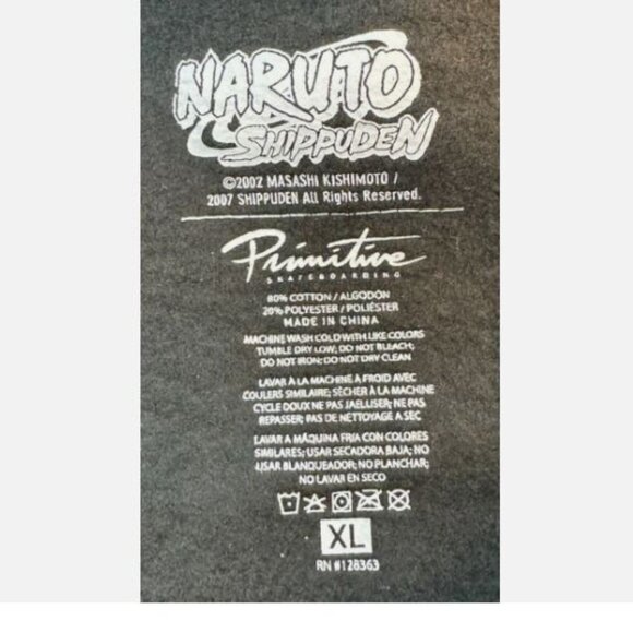 Primitive Skateboarding Naruto Shippuden Men's KAKUZU Hoodie Size XL Black New - Picture 6 of 13